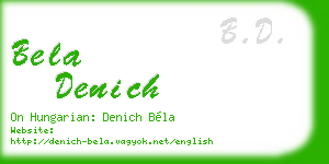 bela denich business card